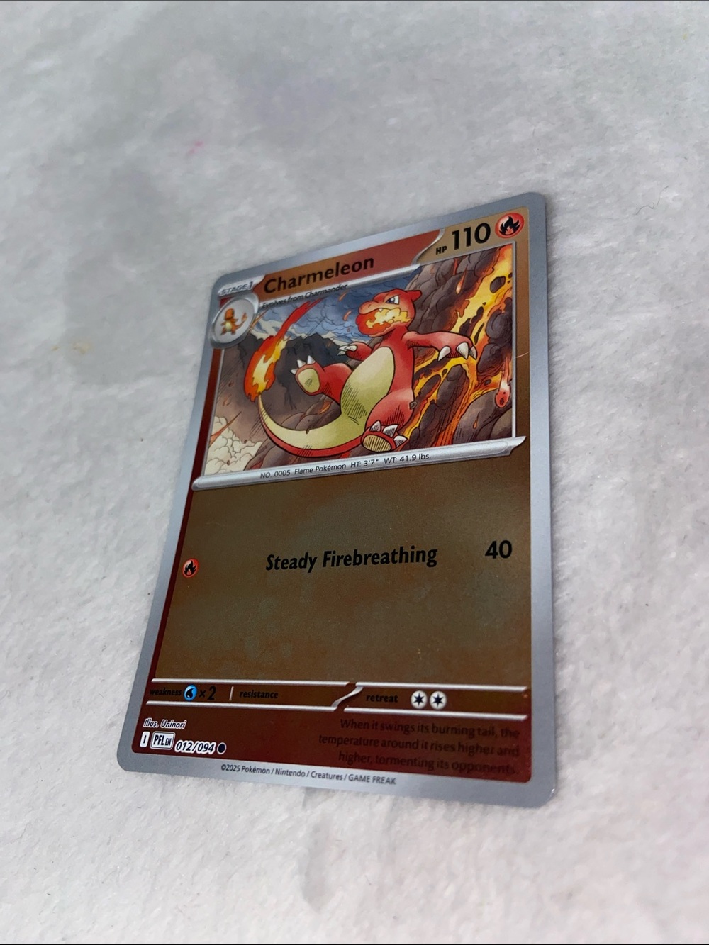 Charmeleon Pokémon card (012/094)Reverse HoloPhantasmal Flames